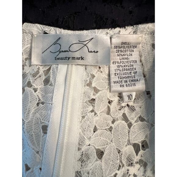 Elegant Lace Midi Dress - White, Black, and Orange - Picture 6 of 6